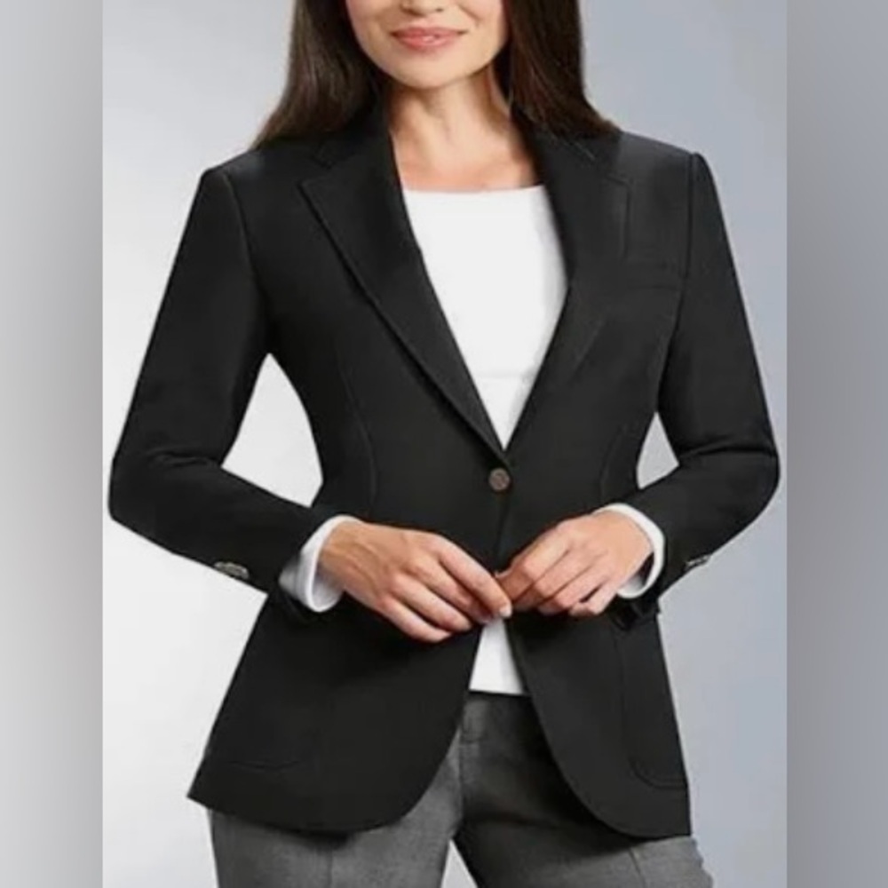 GEORGE black classic blazer coat jacket 2 button closure vintage NEW size 18